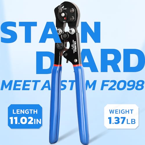 OURU 2 IN 1 Ratchet Pex Crimping Tool Pliers Cinch and Remove Combo Function Professional Pex Crimper Long Handle Pex Pinch Tool Pex Pipe Crimp Tool for 3/8" to 1" Stainless Steel Clamps - style: 1pcs Pex Tool