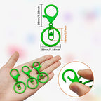 30Pcs Lobster Claw Clasps Keychain for Jewelry Making,Metal Lobster Clasp Swivel Trigger Clips with Swivel Clasps Hook Clips Flat Split Keychain Ring for DIY Craft Jewelry Making(Green) - color: Green