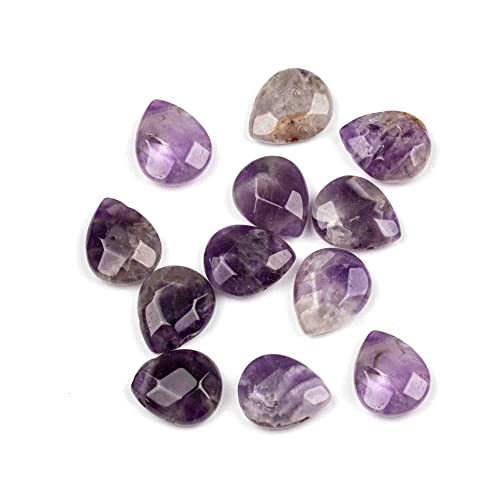 Cherry Blossom Beads Amethyst 12x15mm Faceted Top-drilled Gemstone Teardrop Beads - 12 pcs/ 8 Inch Strand - color: Amethyst