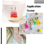 Cheriswelry Cup Cake Resin Pendants Lovely Food Sweet Dessert Dangle Charms Links Hanging Ornament with Metal Loop Fruit Pendants for Key Chains Bracelet Necklace Jewelry Making - color: Mixed Color-Bear*1