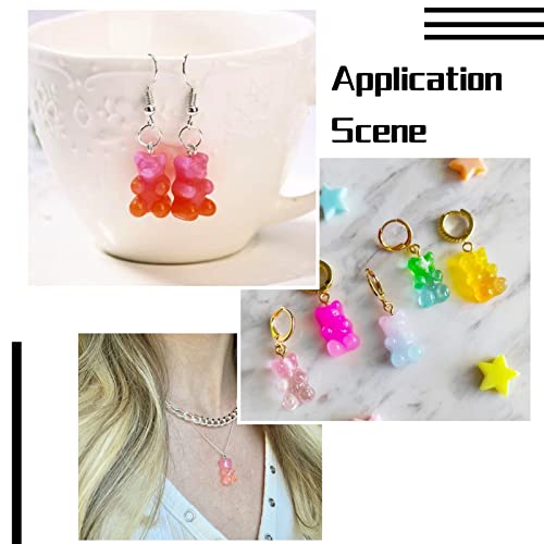 Cheriswelry Cup Cake Resin Pendants Lovely Food Sweet Dessert Dangle Charms Links Hanging Ornament with Metal Loop Fruit Pendants for Key Chains Bracelet Necklace Jewelry Making - color: Mixed Color-Bear*1