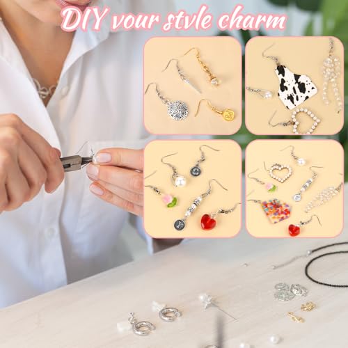 Stainless Steel Earring Hooks 100 Pieces DIY Earrings Making Kit, 50 Silver and Gold Earrings Hooks with 50 Clear Silicone Earring Backs and 2 Polishing Cloth for Jewelry Making
