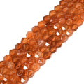 Red Orange Agate 6mm Gemstone Triangle Faceted Round Loose Beads Strand 15.5" DIY Jewelry Making - color: Red Orange Agate