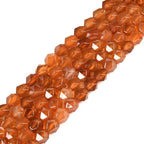 Red Orange Agate 6mm Gemstone Triangle Faceted Round Loose Beads Strand 15.5" DIY Jewelry Making - color: Red Orange Agate
