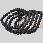 MASSIVE BEADS Handmade Yoga Stretch Elastic Bracelet Natural Stone Crystal Healing Power Energy Gifts for Unisex Adult 4mm 6mm 8mm 10mm - color: Black Lava(Calm), size: 6mm