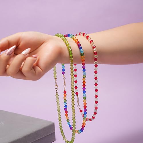 YITOHOP Bicone Glass Beads,1500pcs 48 Colors 6mm Sparkly Crystal Beads, Faceted Bracelet Beads Loose Craft Bead for Friendship Bracelet Necklace Earring Jewelry Making - size: 6mm