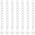 Beebeecraft 1 Box 10Pcs 925 Sterling Silver Chain Extender Necklace Bracelet Extension End Chains with Teardrop Chain Tabs S925 Stamp for Jewellery Making - color: Silver