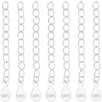Beebeecraft 1 Box 10Pcs 925 Sterling Silver Chain Extender Necklace Bracelet Extension End Chains with Teardrop Chain Tabs S925 Stamp for Jewellery Making - color: Silver