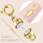 OHINGLT Strong Magnetic Necklace Clasps and Closures,Gold Plated Jewelry Clasps Converters for Bracelet Necklaces Chain - color: 8Pcs Gold