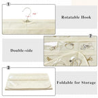 1 Pack Hanging Jewelry Organizer 80-Pocket Dual-sided Jewelry Storage for Earring Necklace Bracelet Ring Travel Holder, Beige - color: Beige