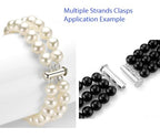 1pc Adabele Authentic 925 Sterling Silver 4 Strands Multi-Strand Slide Lock Tube Clasp Set 25mm Hypoallergenic Nickel Free for DIY Layering Jewelry Making SS188 - color: Sterling Silver, size: 4-Strand Clasp - 1pc