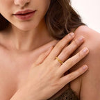 NLIEO Natural Gemstone Stretch Beaded Rings for Women Stackable Dainty Elastic Crystal Rings Jewelry - style: Golden Tigers Eye