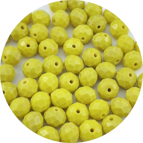 200pcs 6mm Crystal Glass Beads Faceted Rondelle Glass Spacer Beads for Bracelets Necklace Pendants Earrings Key Chains Jewelry Making(Lemon Yellow Porcelain) - color: Lemon Yellow Porcelain, size: 6mm