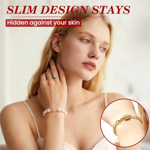 Buelkmag Magnetic Necklace Clasps and Closures 20 PCS Gold and Silver Clasp for Necklaces Jewelry Bracelet Women Making Magnet Lobster Extender Bracelets Extenders Magnets Helper Extra Strong
