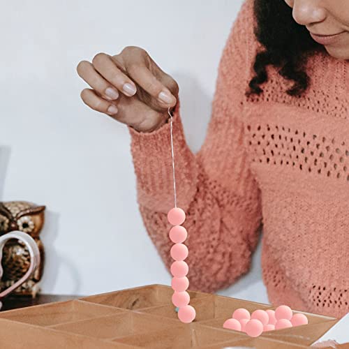 DIYOMR 100Pcs Round Silicone Beads - 15mm Pink, Ideal for Necklaces, Bracelets, Pens & Keychains - color: Pink, size: 15mm