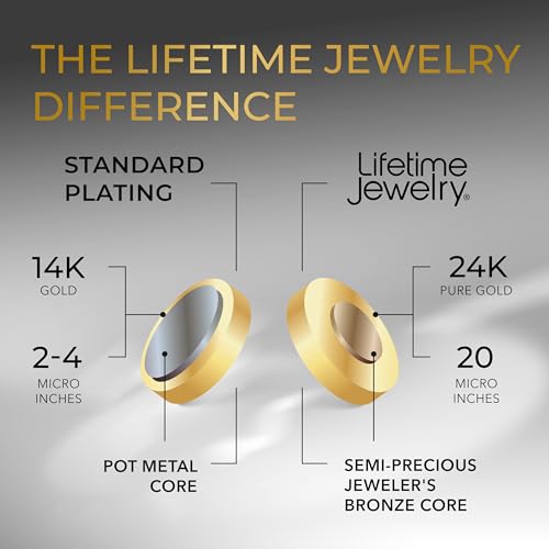 LIFETIME JEWELRY Crushed Herringbone Chain Necklaces for Women and Men 24k Gold Plated - color: White Gold, size: 22 inches, style: 2mm