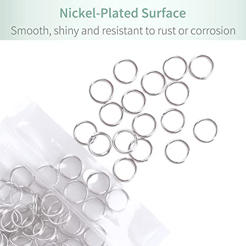 Pawfly 100 Pack 2/5 Inch Mini Split Jump Ring with Double Loops Small Metal Rings Connectors for Jewelry Necklaces Bracelets Earrings Crafts Ornaments and DIY Arts - size: 2/5 Inch,100 PCS