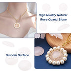 Fashewelry 10Pcs Natural Rose Quartz Cabochon Stone Round Beads 20mm Flat Back Gemstone Chakra Healing Crystal Cover Cabs for Jewelry Making - color: 3-Rose Quartz, size: 20x6mm