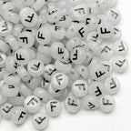 200PCS Letter Beads Glow in The Dark 4x7mm Acrylic Alphabet Letter F Beads for Jewelry Making Bracelet - color: F-200PCS