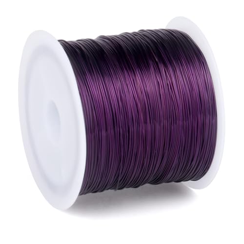 492FT Jewelry Wire 32 Gauge Tarnish-Resistant Copper Beading Wires Roll Bulk for DIY Crafts Jewelry Making, Purple Wire - color: Purple, size: 0.2mm