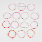 Twinfree Bohemia Beaded Bracelet for Women, Polymer Clay Stretch Bracelets - color: color 38