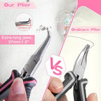 Mini Bent Needle Nose Pliers with Serrated Jaw, Soft Grip for Jewelry Making, Wire Wrapping and Object Gripping - style: Bent Needle Nose Plier Serrated Jaws