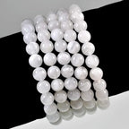 AD Beads Natural Gemstone Round Beads Stretch Bracelet Healing Reiki 10mm (Moonstone) - color: Moonstone