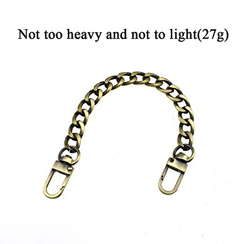 HAHIYO Purse Chain Strap 7.9 inches Bronze Shoulder Cross Body Sling Replacement Comfortable Flat 0.4' Wide 2.4mm Thick Metal 1 Pack - size: Bronze 7.9 inches