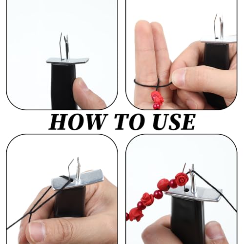 Jewelry Bead Knotting Tool Kit with Silk Thread, Knot Tying Kit Create Secure Knots for Necklace Bracelet Jewelry Making Stringing DIY Beading Tools