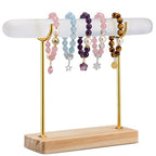 RattanView Selenite Bracelet Holder Display Stand Crystal Healing Goth Bracelet Display Stand Detachable Jewelry Wrap Watch Organizer Holder with Wooden Base for Bangles Charging Clean(1 Tier) - style: 1 Tier