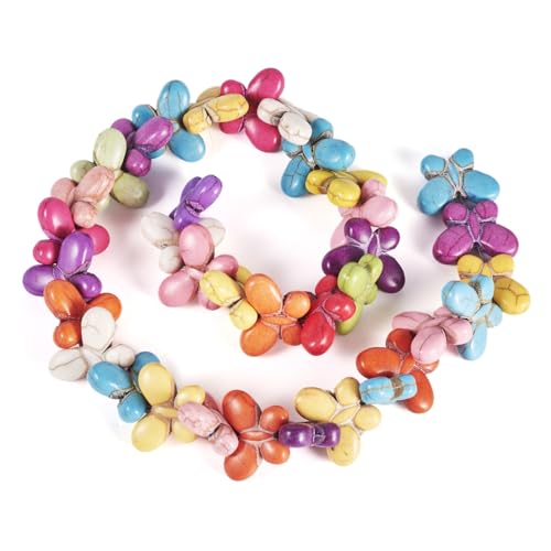Turquoise Beads Strands Colorful Butterfly Turquoise Loose Spacer Beads Spring Summer Craft Bead for DIY Necklace Earring Bracelet Jewelry Making Supplies - color: Mixed Color-Butterfly