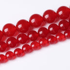 Carnelian Stone Beads for Jewelry Making DIY Bracelet Necklace Gemstone Round Crystal 1 Strand 15.5inch 60PCS 6MM - color: Carnelian, size: 6MM