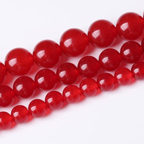 Carnelian Stone Beads for Jewelry Making DIY Bracelet Necklace Gemstone Round Crystal 1 Strand 15.5inch 31PCS 12MM - color: Carnelian, size: 12MM