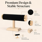 Wooden Watches Display tower Base Watch Necklace Bracelet Organizer Rack Bangle Scrunchie Headband Showcase tower (Velvet Round Black, 1-tiered) - color: Round Velvet Black