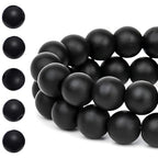 HAAMIIQII 6mm Natural Matte Black Onyx Beads Round Gemstone Loose Beads for Jewelry Making 2 Strands (120-130pcs) - color: Matte Black Onyx, size: 6mm (120-130pcs)