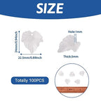 Crafans 50Pcs Frosted Acrylic Leaf Charms 24x22.5x3mm Transparent Plant Pendants Clear Autumn Maple Leaves Beads Charms for Jewelry Making (White) - color: White