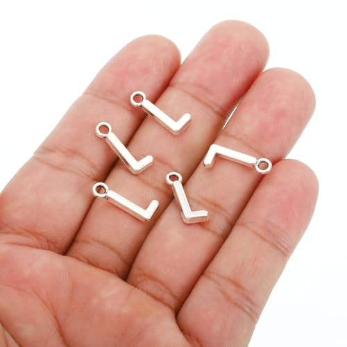 PATIKIL Letter Charm, 50pcs Alphabet Initial Pendant Charm Bulk DIY for Jewelry Making Bracelets Earrings Necklace - style: L