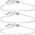 Joez Wonderful 3pcs Adjustable Slider Bracelet for Jewelry Making, Silver Plated Charm Bracelet Extender Chains with Rhinestones Ends for Women DIY Bracelet Jewelry Craft Supplies - color: Silver
