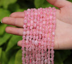 Natural Stone Beads 6-8mm Rose Quartz Oval Irregular Freeform Tumbled Loose Gemstone Beads for Jewelry Making 15 Inch Strand 50-55 Pcs - color: Rose Quartz-1 strand15”-approx. 55 beads