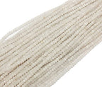 Perlin Agate & Jasper Gemstone Strand Beads 4 mm Rondelle 110 Pieces Jewellery Beads Semi-Precious Stone for Jewellery Necklace Bracelet Earrings (White Agate) - color: White Agate
