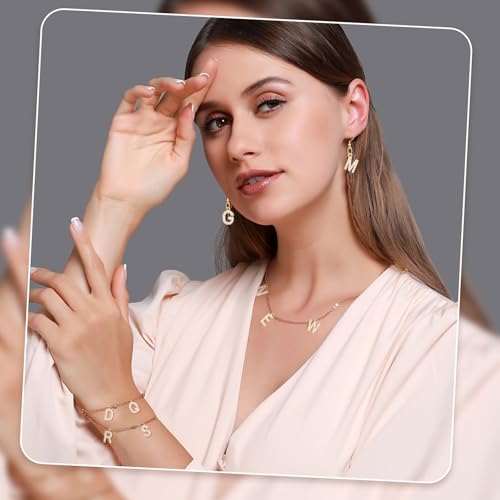 SANNIX 26Pcs Letter Charms, Full Rhinestone Letter Charms for Jewelry Making, KC Gold Initial A-Z Alphabet Letter Charm Crystal Pendants for Bracelet Necklace Earrings Crafts Making - style: Rhinestone Letter