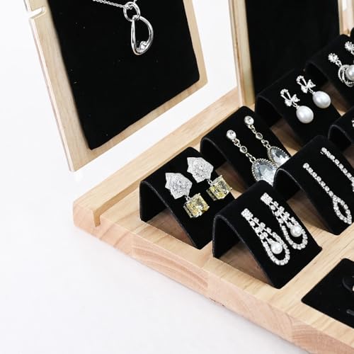 MOOCA Jewelry Display Set, Necklace Display Bust, Earring Organizer, Ring Holder Stand for Showcase and Store, Premium Fabric - color: 8) 1 set. Black Velvet