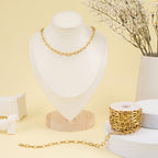 Jabogrii 16.4 Feet Gold Paperclip Chain for Jewelry Making Stainless Steel Chain Bulk Roll Craft Oval Jewelry - color: Paperclip Gold
