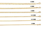 Barzel 18K Gold Plated Mariner Chain Necklace for Women, Flat Marina - Made in Brazil - color: 3MM Gold, size: 20 Inches