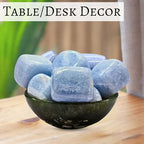 Amazing Gemstone Blue Calcite Crystal Tumbled Stones Polished Rocks - Natural Gem Stones for Healing - DIY Crystals for Protection (1 Piece) - color: Blue Calcite