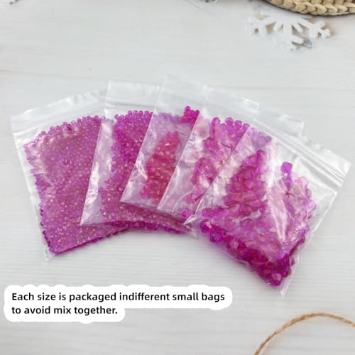 1310pcs Bicone Crystal Glass Beads 2mm 3mm 4mm 6mm 8mm Faceted Crystal Spacer Beads for Bracelets Necklace Pendants Earrings DIY Jewelry Craft Making(Rose Red) - color: Rose Red