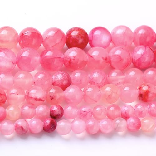Blood Red Persian Jade Stone Beads Jewelry Making DIY Bracelet Necklace Jewelry Making 1 Strand 15.5inch 31PCS 12MM - color: Blood red Persian jade, size: 12MM