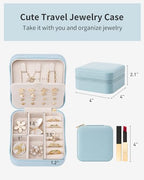 VLANDO Mothers Day Mom Gifts - Travel Jewelry Case, Small Travel Jewelry Organizer Box for Girls Women - Blue - color: Blue