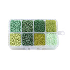 Pandahall 12500pcs 12/0 Round Glass Seed Beads Tiny Pony Beads Loose Spacers Bead for Jewelry Making (Green) - color: Green, size: 12/0