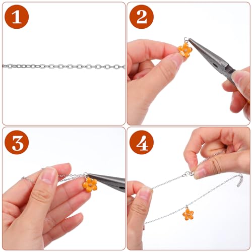 Hecila 20 Pack Necklace Chains Bulks Stainless Steel Necklace Chain with Lobster Clasps for Jewelry Making Silver Chain Necklaces 1.5mm Thin Cable Chains for Necklaces Pendants Making Supplies
